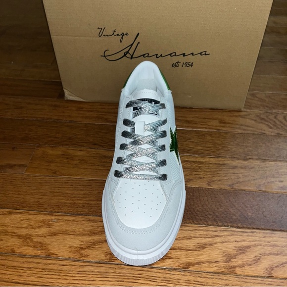 Vintage Havana Lexa Fashion Sneakers White & Gray Women’s Size 7.5 Green Star - Picture 7 of 10